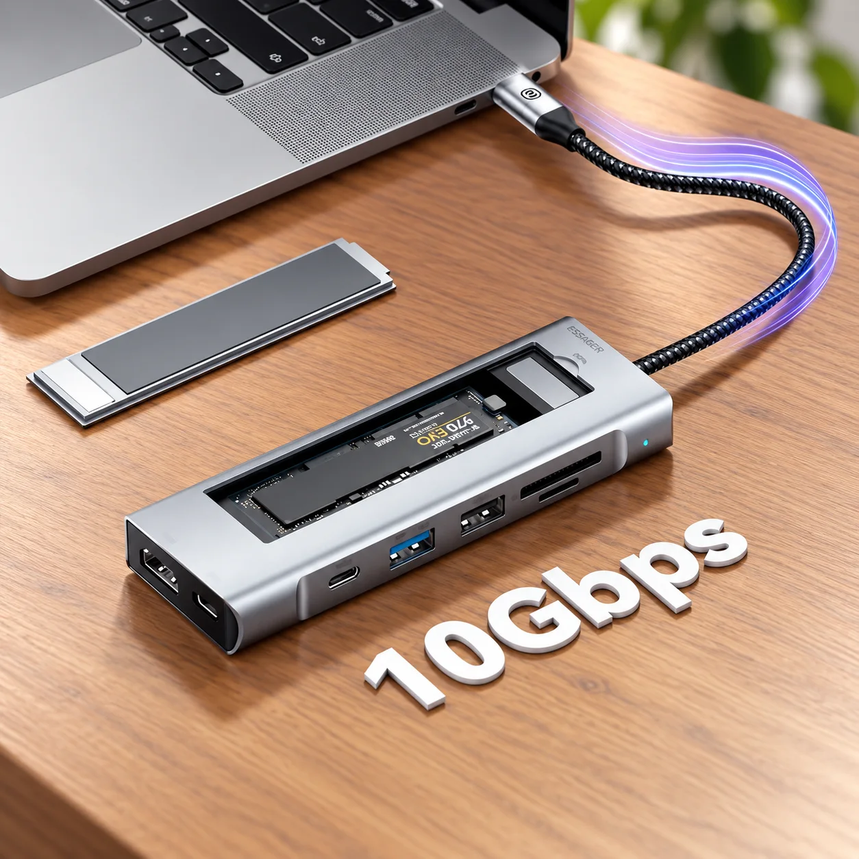Essager HUB 8 EN 1 con Case SSD M.2 · imagen 4