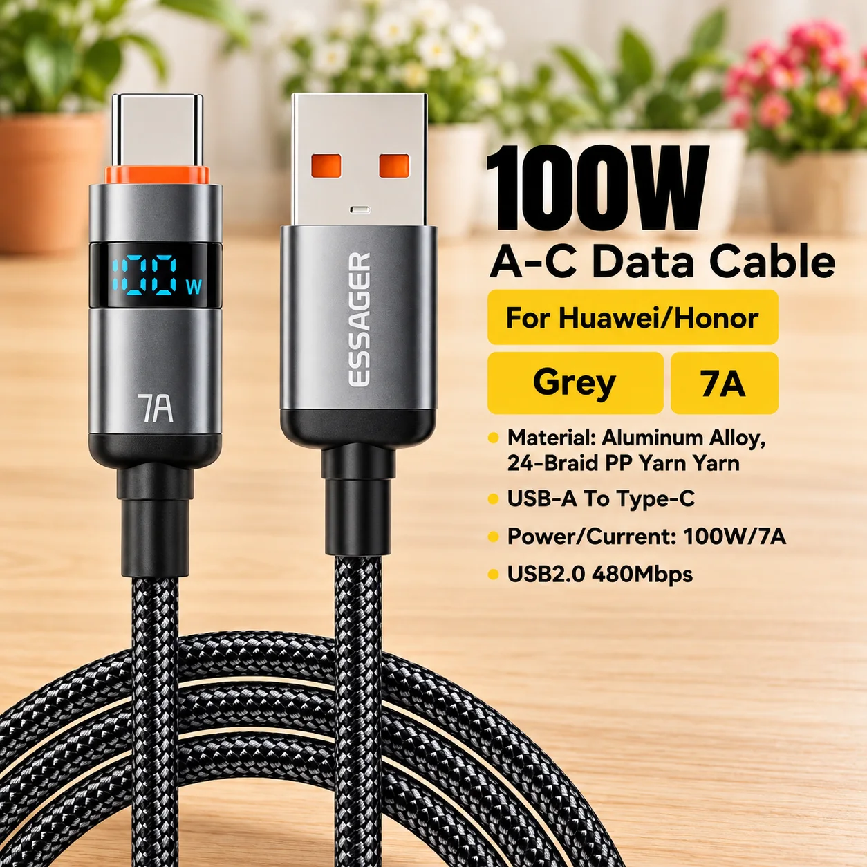Cable de carga 100W LED -  Essager · imagen 2
