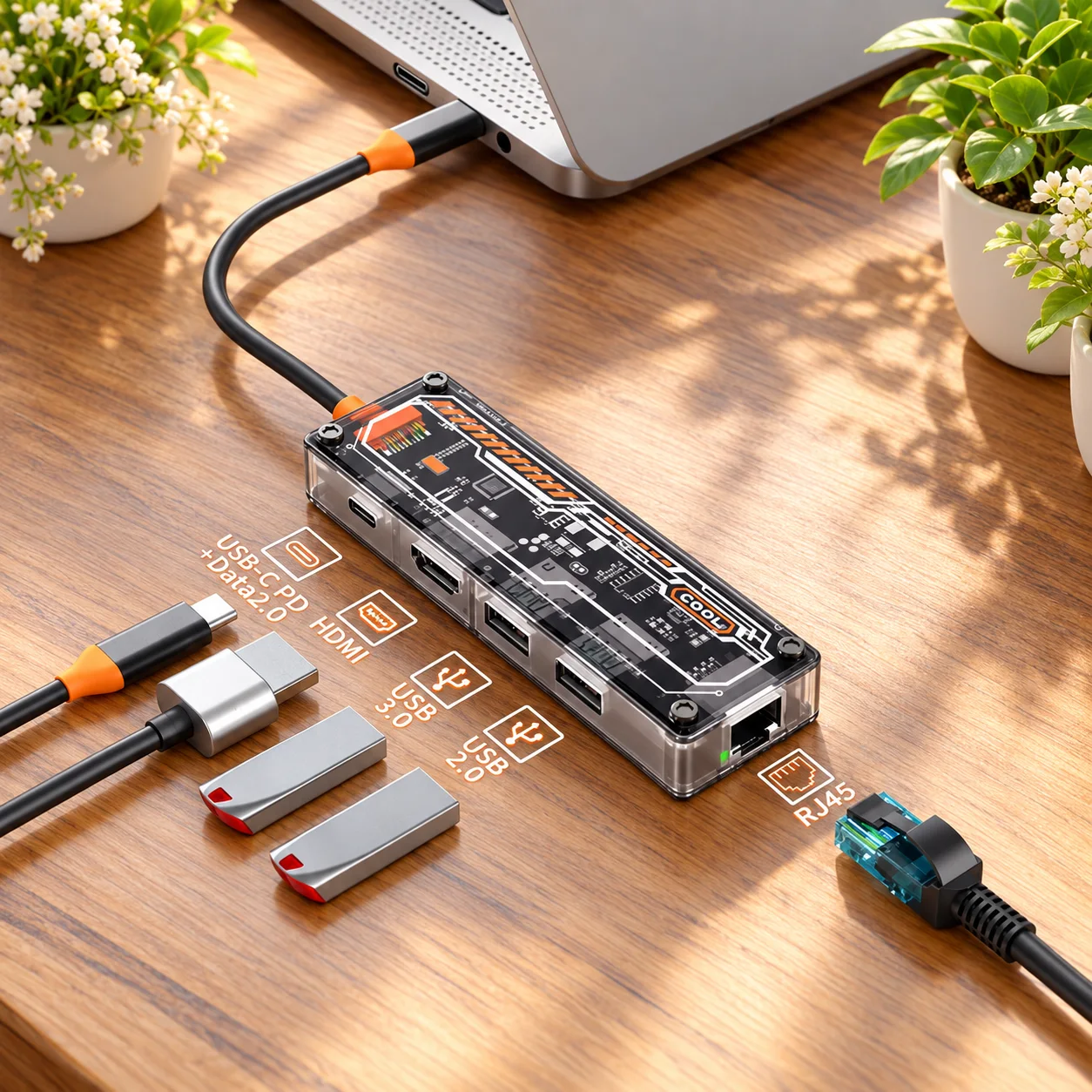 Adaptador HDMI transparente 5 en 1 · imagen 2